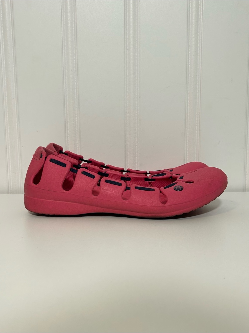 Crocs pink purple round toe flats